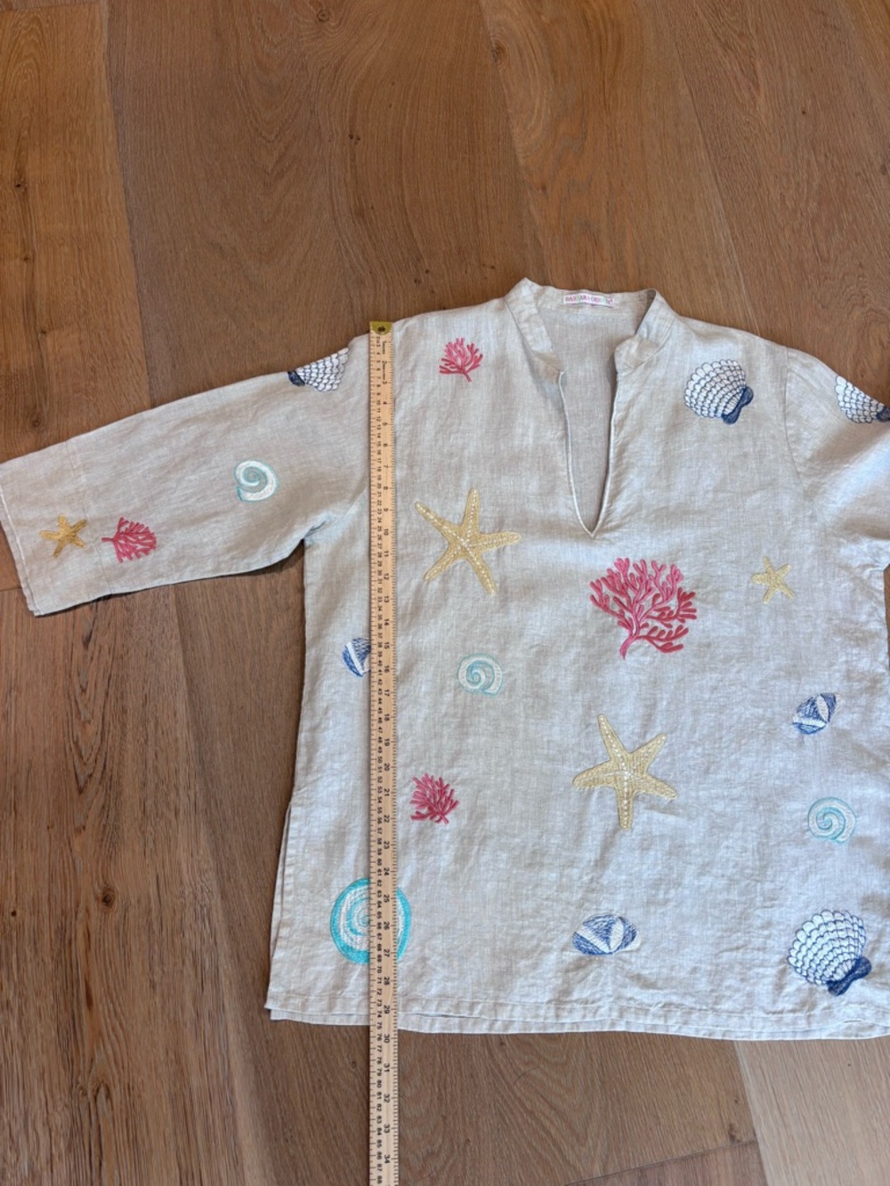 Women’s Barbara Gerwit Linen Nautical Tunic | XL | Resort | Beach | Coastal - Picture 6 of 7